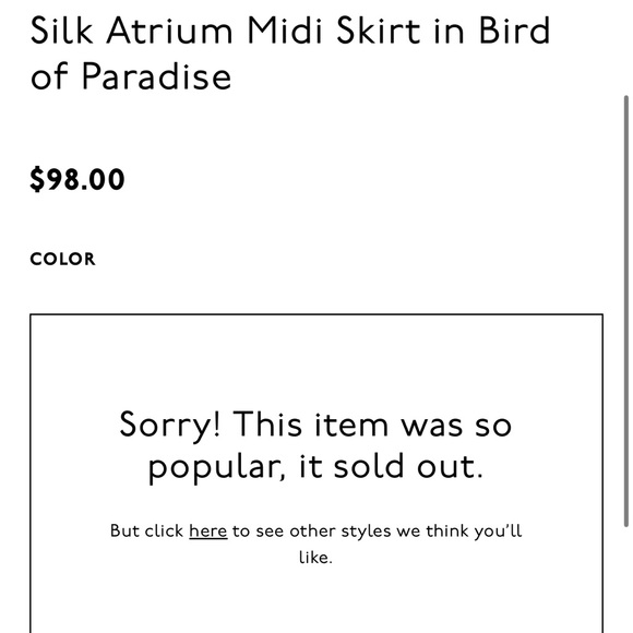 NWOT Madewell 100% Silk Atrium Midi Skirt in Bird of Paradise Size 4 - Picture 4 of 8